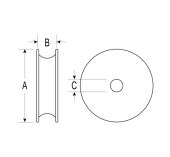 Ronstan Réa en Acétal Φ 25mm EP 9.5mm Φ Axe 6.5mm