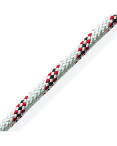Marlowbraid Drisse Polyester 8mm Blanc Liseré Rouge Bobine 100 Mètres